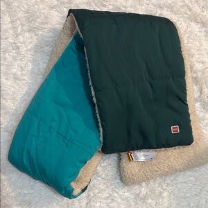 Lego Reversible Green and Teal Scarf with Sherpa Lining